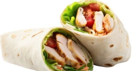 Wrap de frango com vegetais