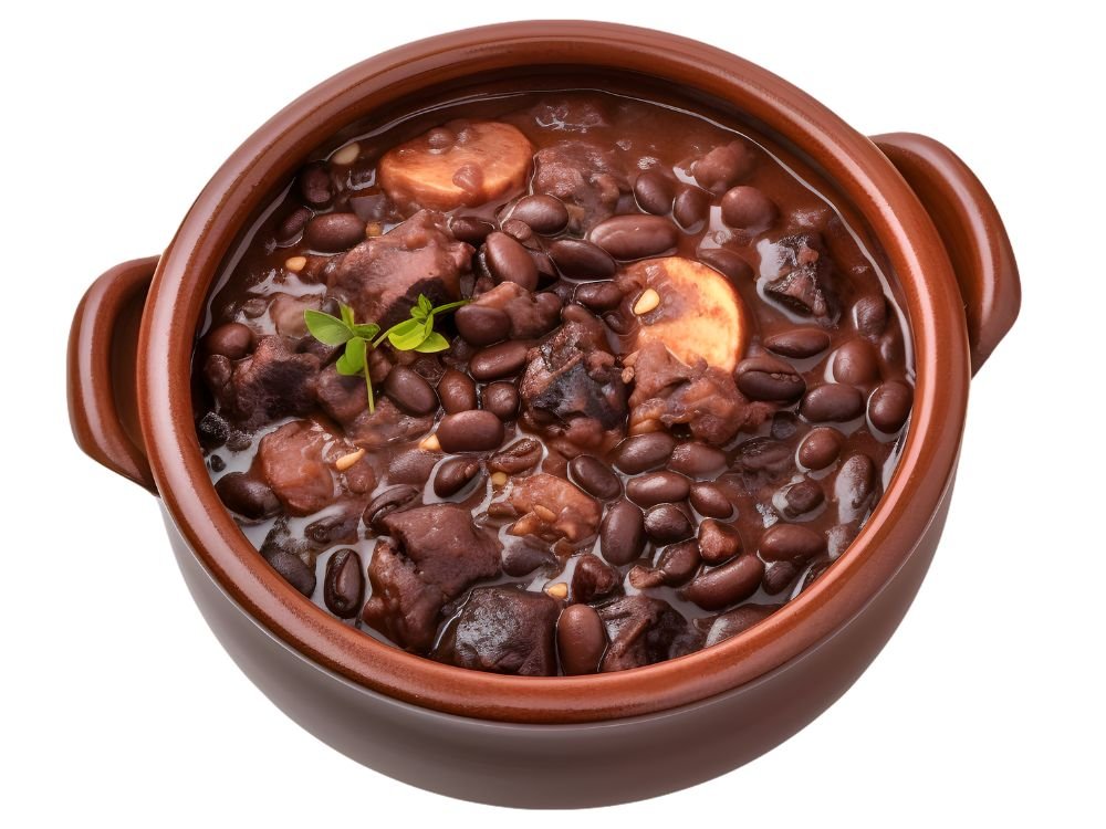 Feijoada vegana com cogumelos e legumes